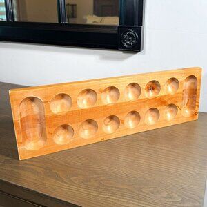 Solid Wood Mancala Game Board — Classic Strategy Game